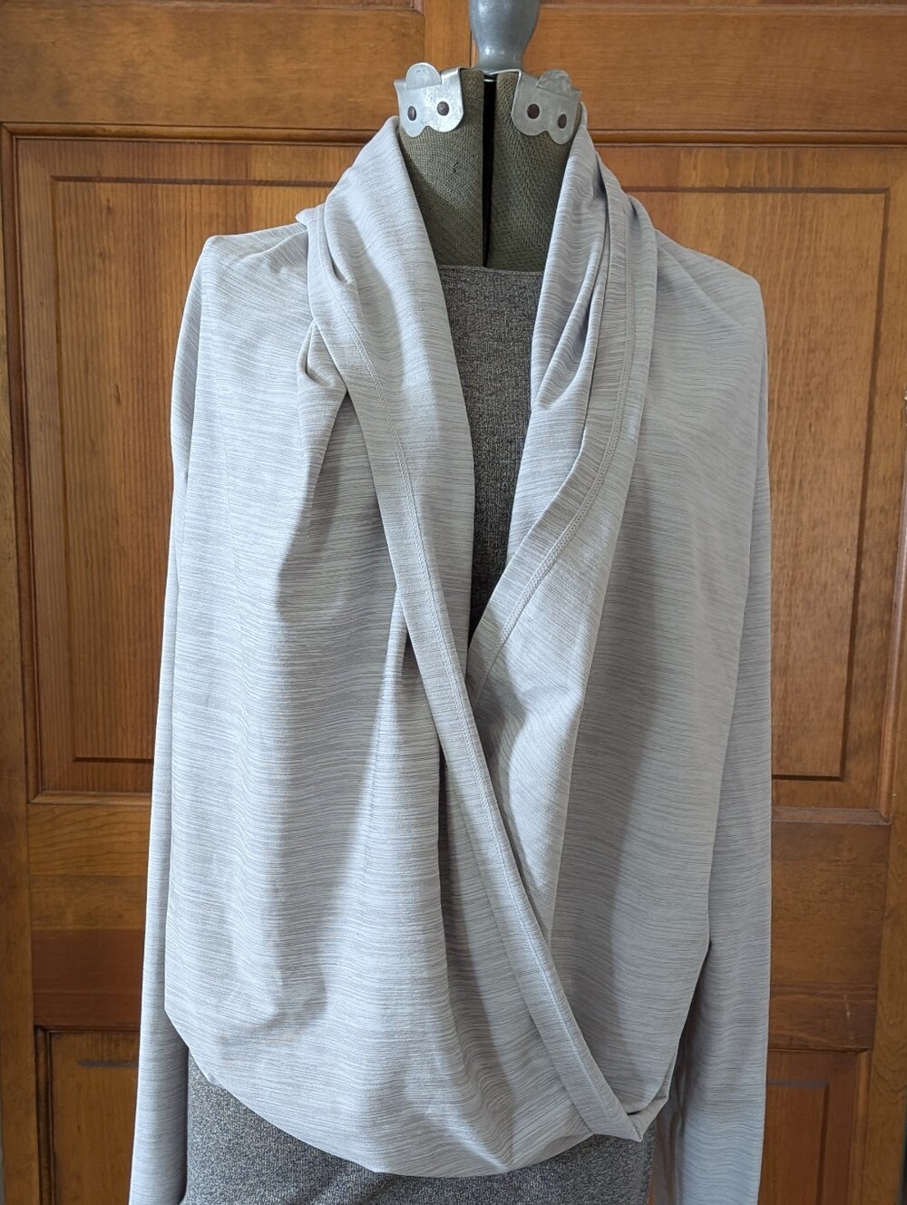 Light Gray Draped Women's Active Top